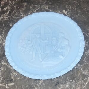 #90 Fenton 1973 Light Blue Official Bicentennial Commemorative Decorative Plate